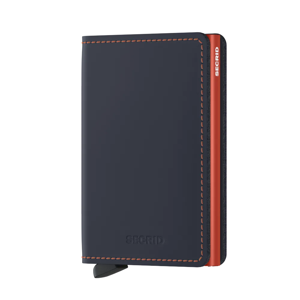 Slimwallet Matte Nightblue/Orange RFID Secure