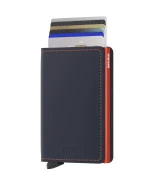 Slimwallet Matte Nightblue/Orange RFID Secure