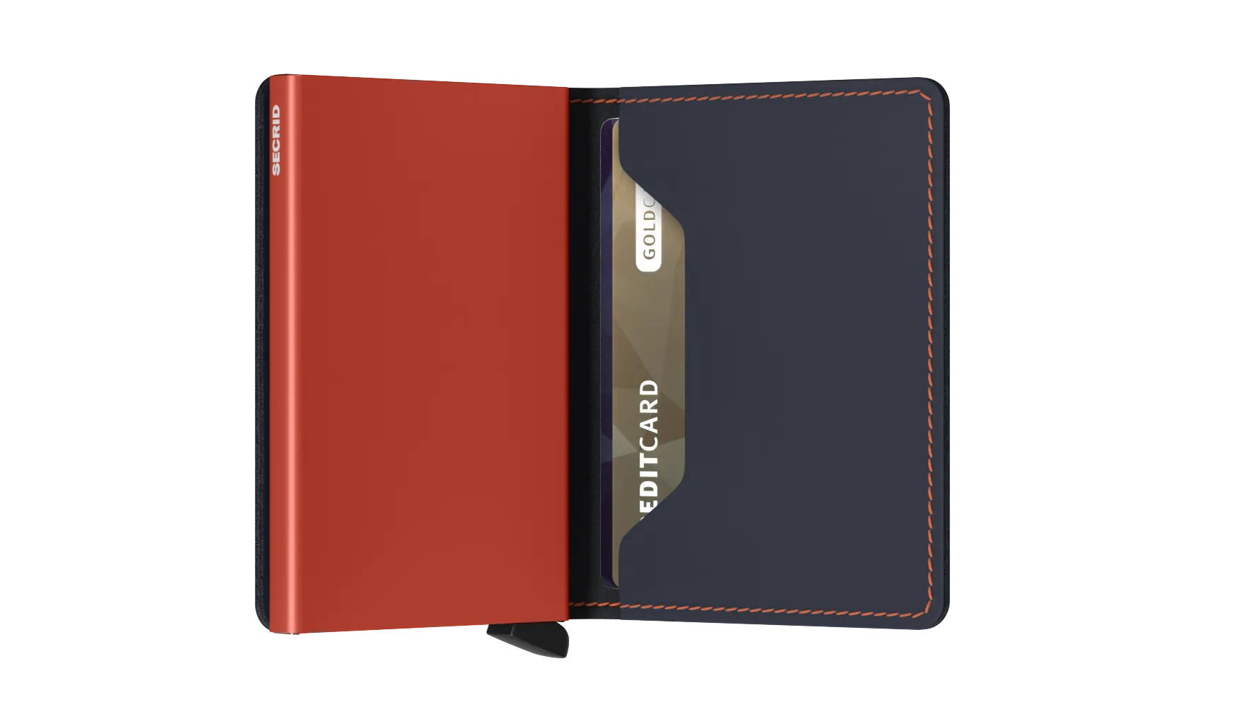 Slimwallet Matte Nightblue/Orange RFID Secure