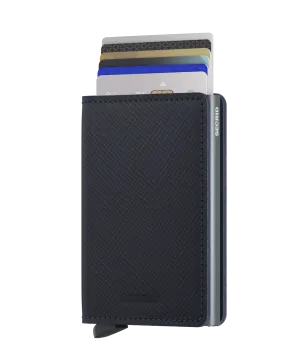 Slimwallet Saffiano Navy Blue RFID Secure