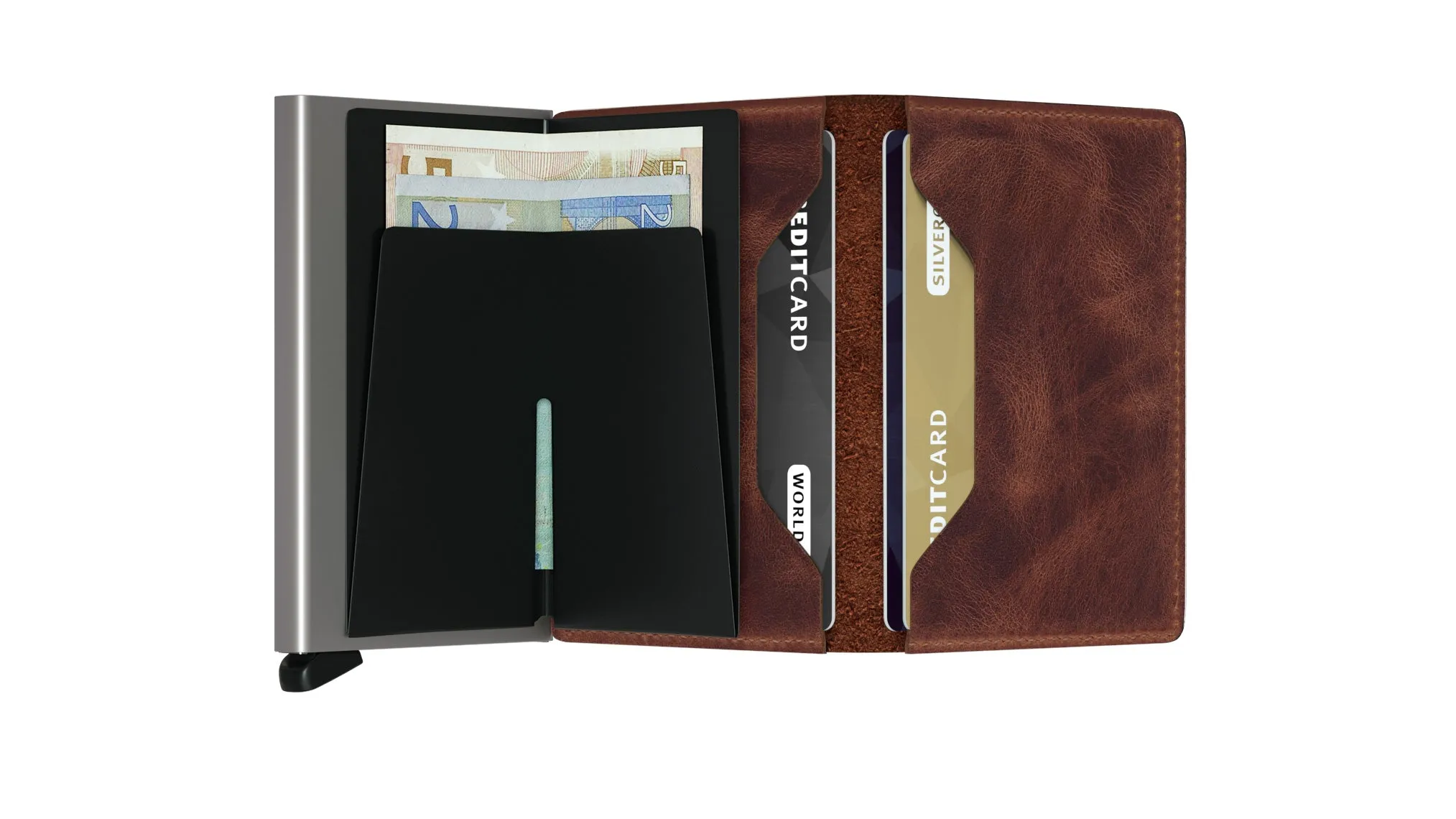 Slimwallet Vintage Brown RFID Secure