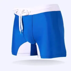 Stitching Drawstring Swim Trunks
