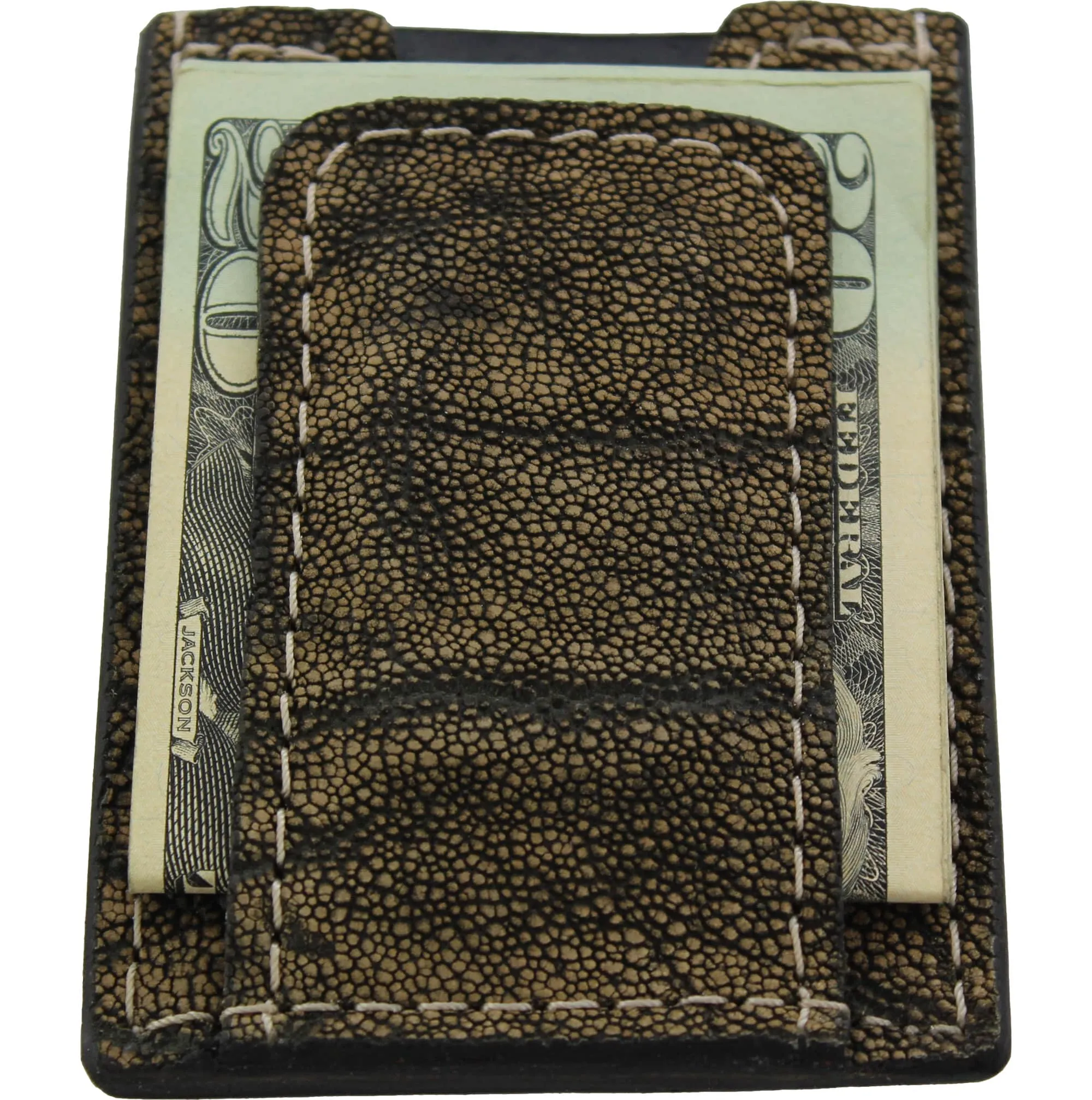 Tree Bark Elephant Money Clip Wallet With Credit Card Slots