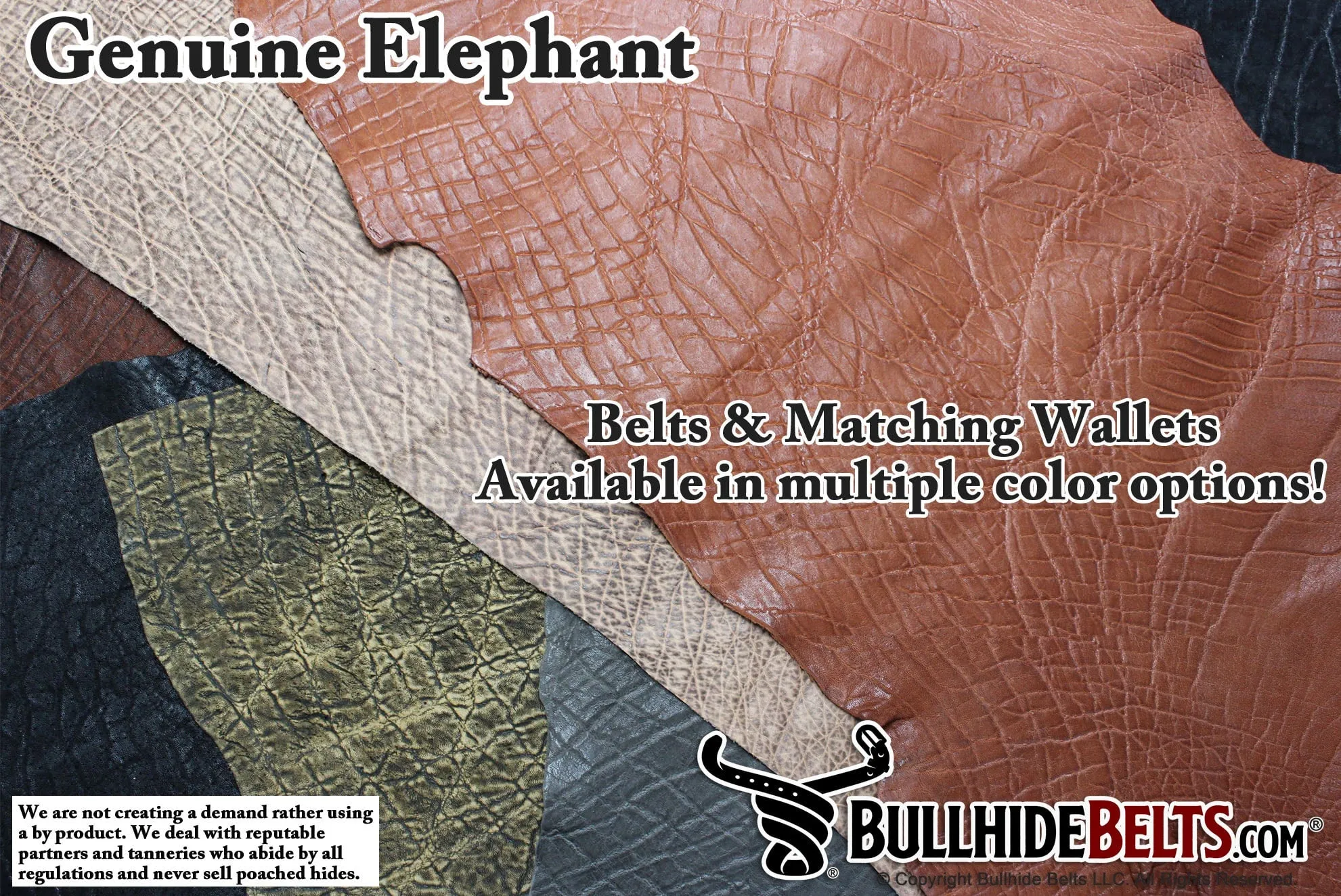 Tree Bark Elephant Money Clip Wallet With Credit Card Slots