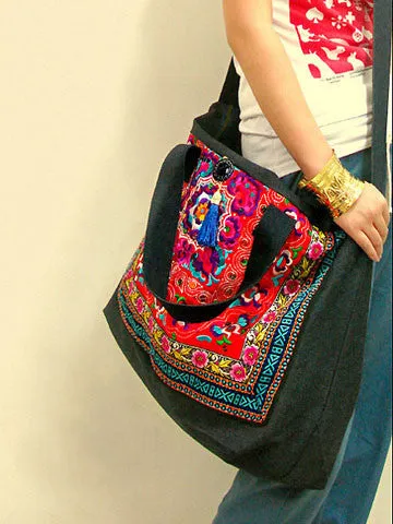 trip to Thailand embroidered messenger bag
