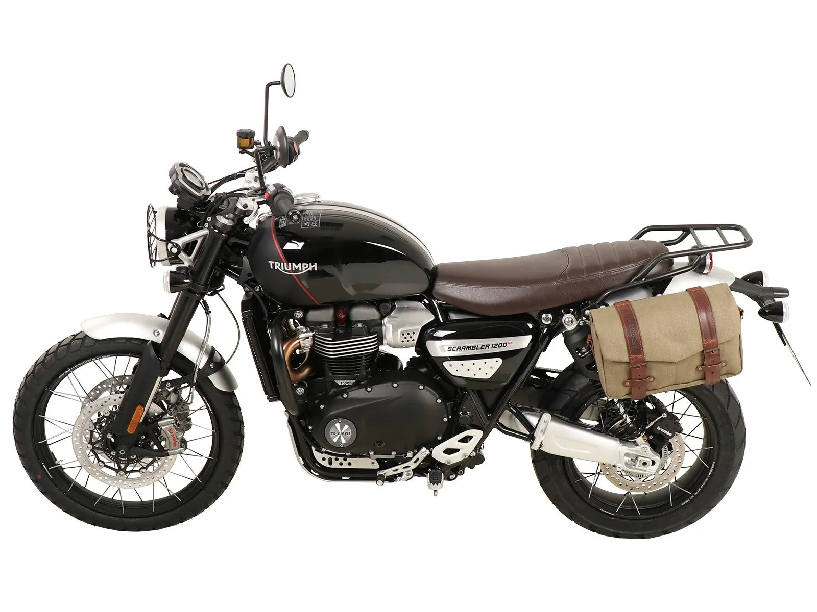 Triumph Scrambler 1200 XE  / XC Carrier - Sidecases 'C-Bow' (Left Side, Black)
