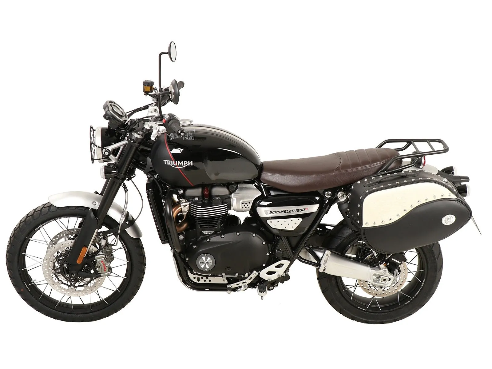 Triumph Scrambler 1200 XE  / XC Carrier - Sidecases 'C-Bow' (Left Side, Black)