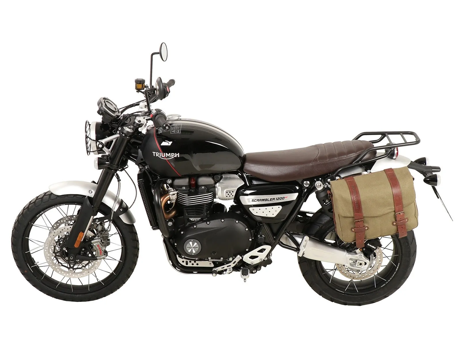 Triumph Scrambler 1200 XE  / XC Carrier - Sidecases 'C-Bow' (Left Side, Black)