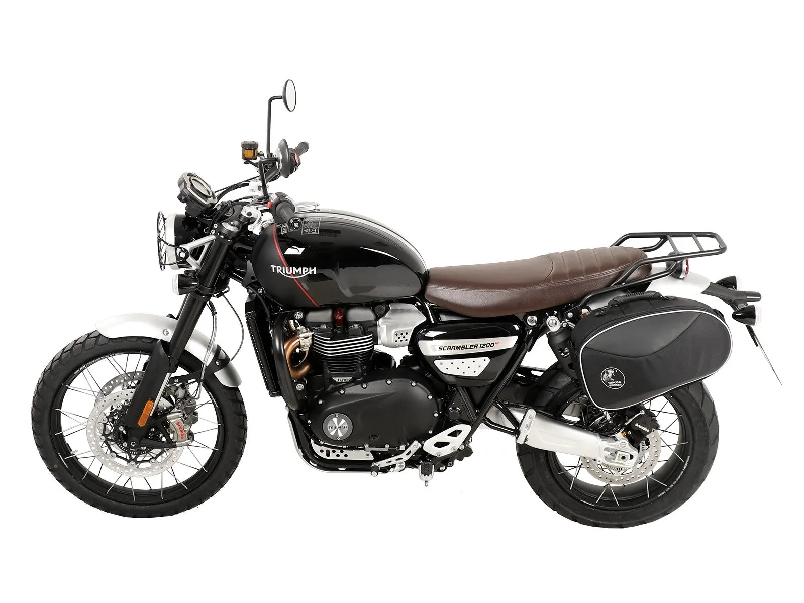 Triumph Scrambler 1200 XE  / XC Carrier - Sidecases 'C-Bow' (Left Side, Black)