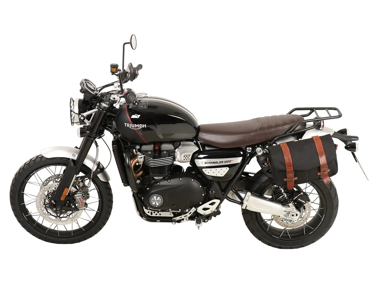 Triumph Scrambler 1200 XE  / XC Carrier - Sidecases 'C-Bow' (Left Side, Black)
