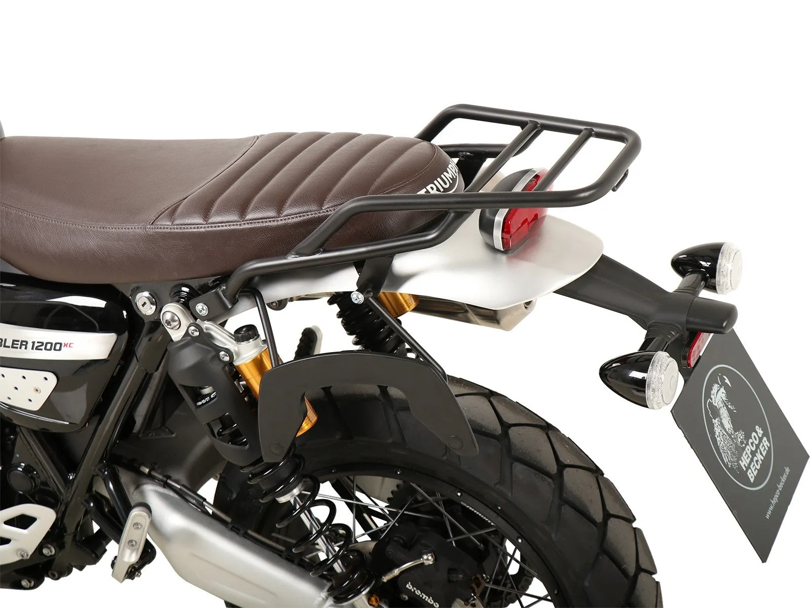 Triumph Scrambler 1200 XE  / XC Carrier - Sidecases 'C-Bow' (Left Side, Black)
