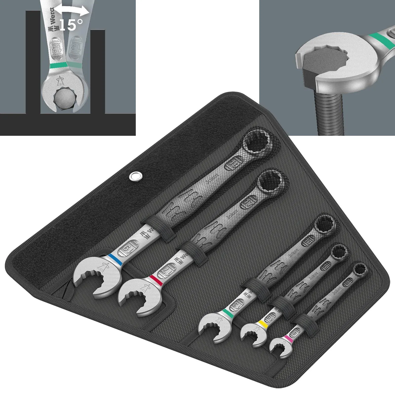 Wera 6003 Joker 5 Set 1 Combination Spanner Wrench 5 Piece 8-19mm in Case