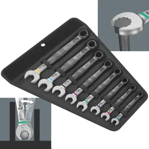 Wera 6003 Joker 8 Imperial Set 1 Combination Spanner Wrench 8 Piece 5/16"-3/4" in Case