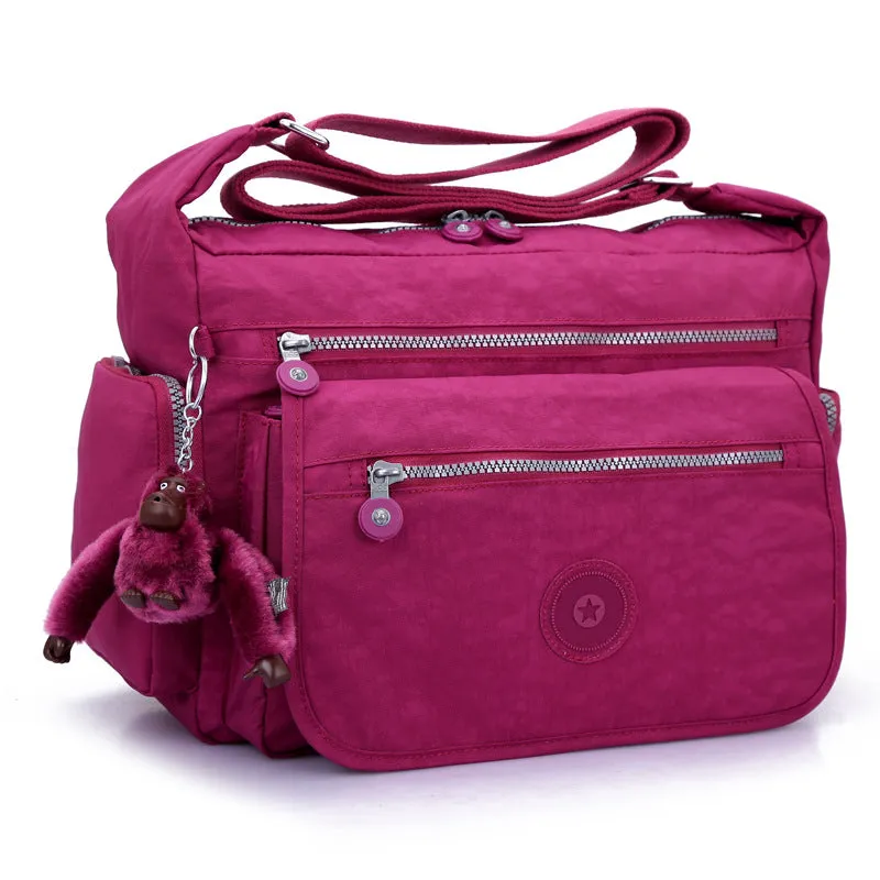Women's Monkey Nylon Cloth Mummy Large Shoulder Bags