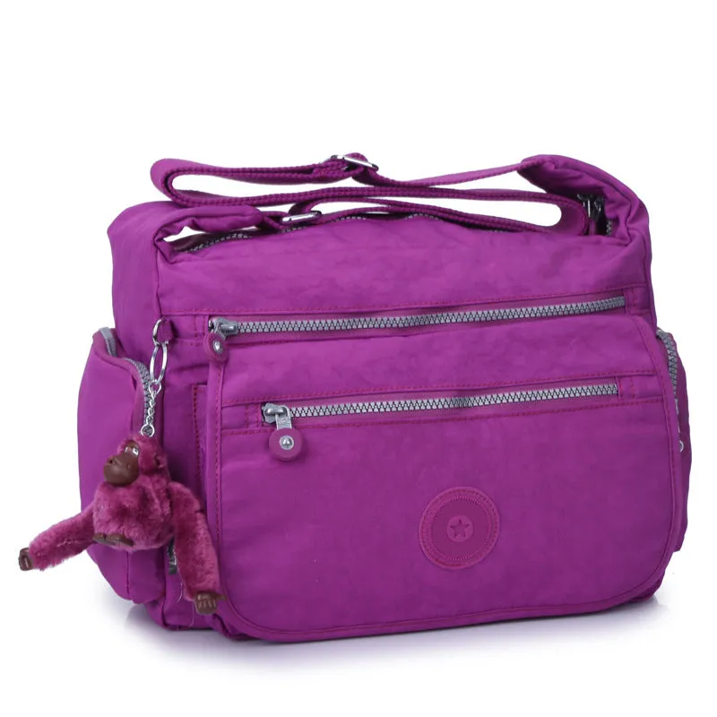 Women's Monkey Nylon Cloth Mummy Large Shoulder Bags