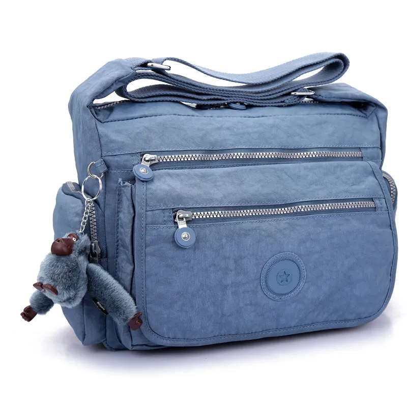 Women's Monkey Nylon Cloth Mummy Large Shoulder Bags