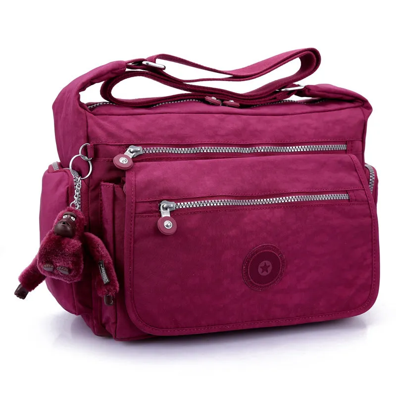 Women's Monkey Nylon Cloth Mummy Large Shoulder Bags