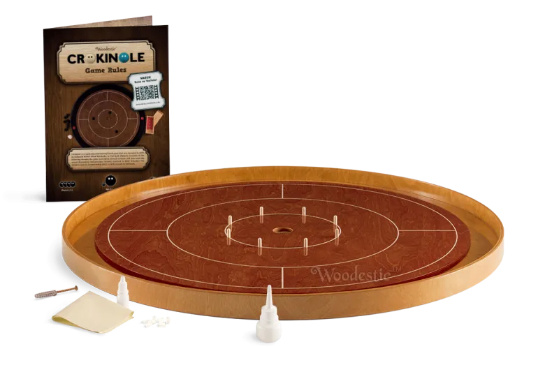 Woodestic Crokinole Tournament Basic Set (Cherry/Beech)