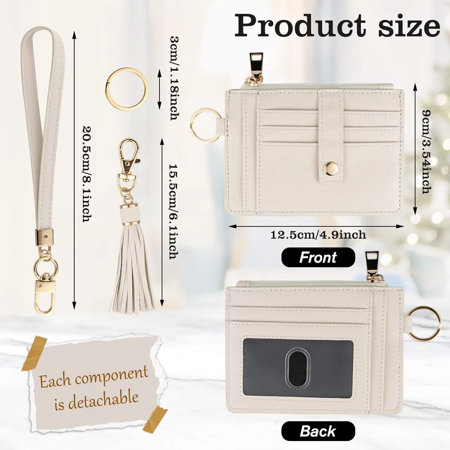 Wristlet Keychain Wallet for Women, RFID Blocking Credit Card Holder