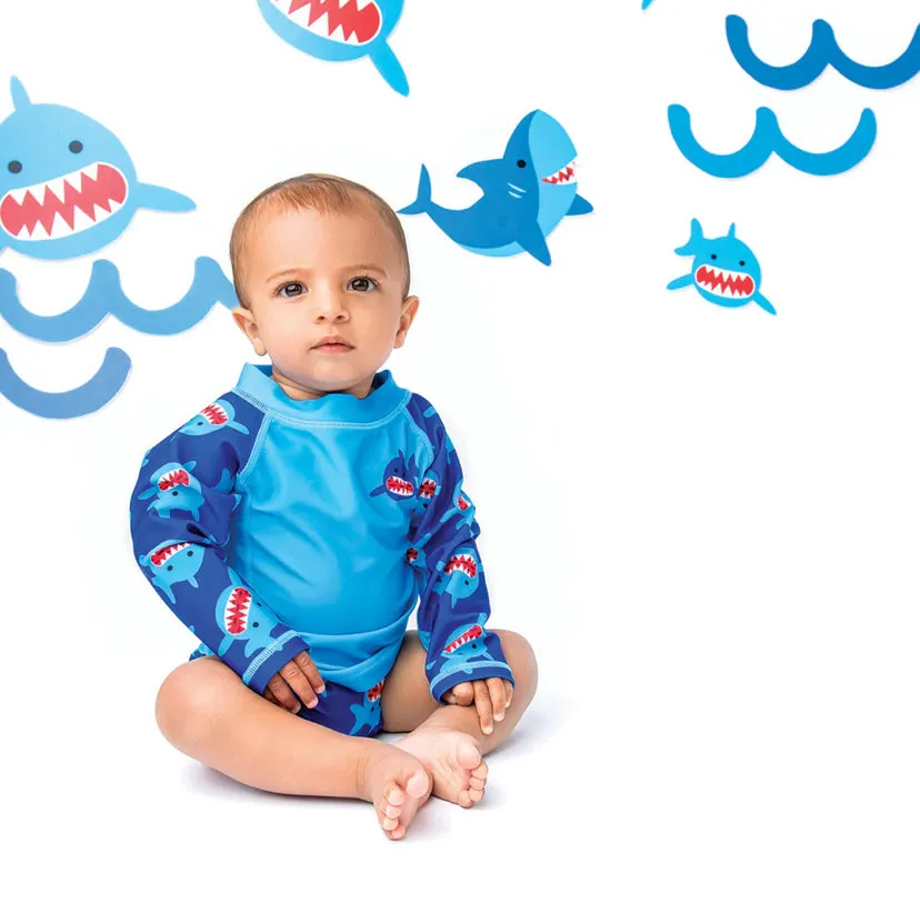 Zoocchini - Rashguard Top & Swim Diaper Set - Shark